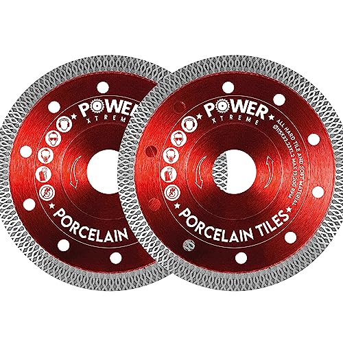 Power Xtreme 115mm Diamond Cutting Discs for Angle Grinder | Pack of 2 – Fast, Clean Cut on Porcelain, Concrete, Tiles, Stones, Marble and Ceramics