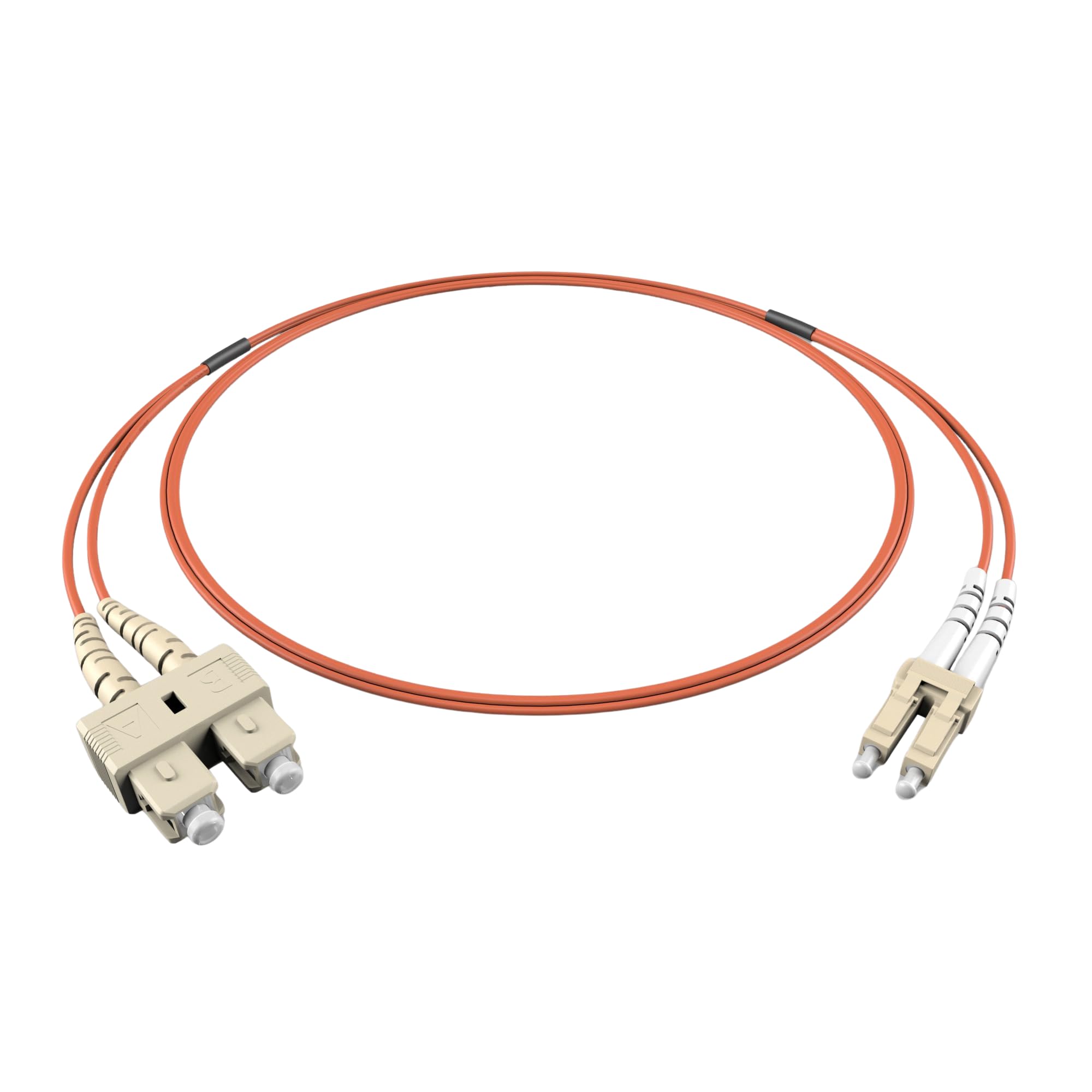 FCD LC-SC OM1 Fiber Patch Cable - 10Gb Duplex 50/125µm Multimode Corning Glass | 15M (49.21ft) | Bulk Networking, Data Centers, Telecom, Enterprise