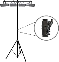 Vista 2 de Harmony Audio HA-TBARA Pro Audio DJ Trípode de iluminación y soporte de luz en T con cojín de freno de aire