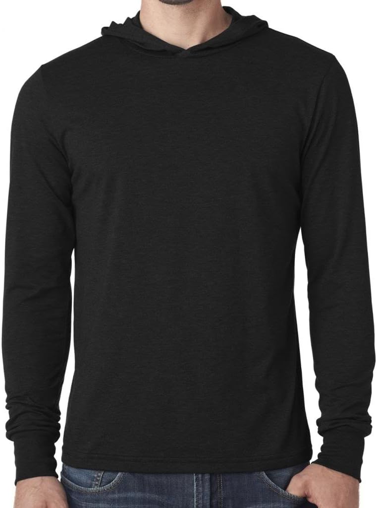 Yoga Clothing For You Mens Lightweight Long Sleeve Hoodie Tee Shirt, 2XL Black