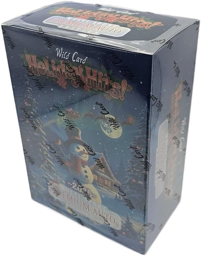 2025 Wild Card Holiday Hits Multi Sport Premium Auto Edition Hobby Jumbo Trading Card Box (5 Encased Cards Per Box)