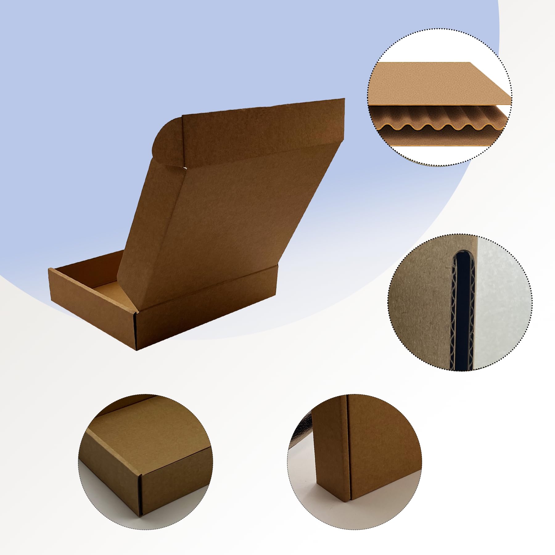 Confezione da 25 scatole di cartone ondulato marrone per piccole imprese, perfette per compleanni, matrimoni, feste, libri, regali, vestiti, design pieghevole per una facile conservazione