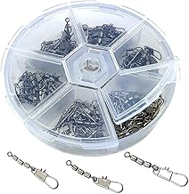 Zite Fishing Dreifach-Wirbel Sortiment 60 Stück - Inklusive praktischer Sortier-Box - Angelwirbel-Set Forellen-Wirbel Sbirolino-Angeln 3 Größen