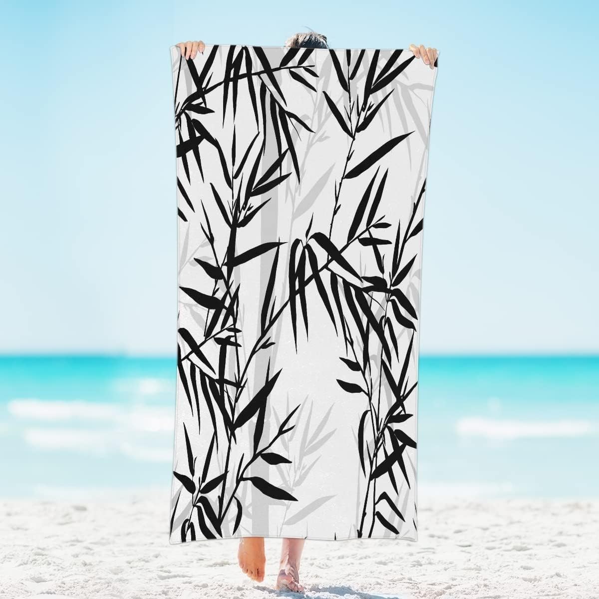 Toalla Playa Bambú Toallas Playa Grande Microfibra Anti Arena Blanco Playa Toallas para NiñA NiñO Adulto Piscina Toalha de Praia Mujer Hombre 100x200cm