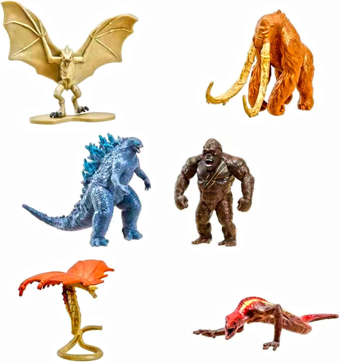 6 pcs Godzilla vs Kong Movie Action Figure Toy Godzilla Kong Warbat