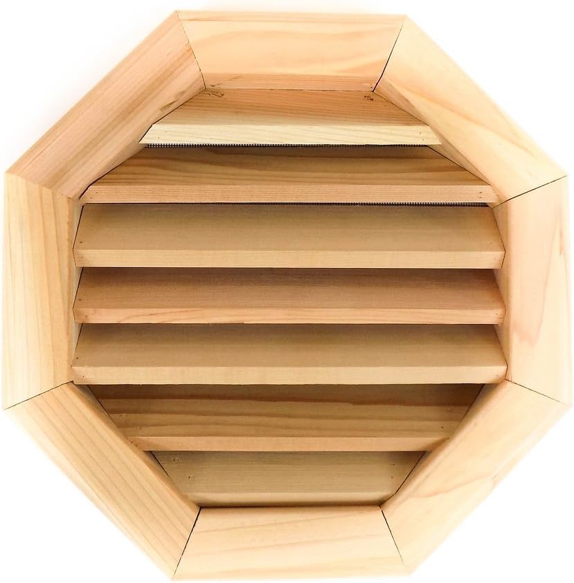 Octagon Clear Cedar Vent, Recessed Mount - 24 inch x 24 inch