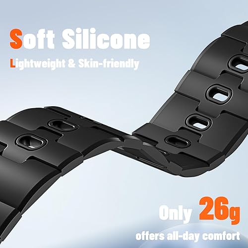 Miniatura 6 de Bandletic Correa magnética de silicona compatible con Samsung Galaxy Watch 7 6 5 4 FE 40mm 44mm/para Galaxy Watch 6 4 Classic 43mm 47mm 42mm Negro