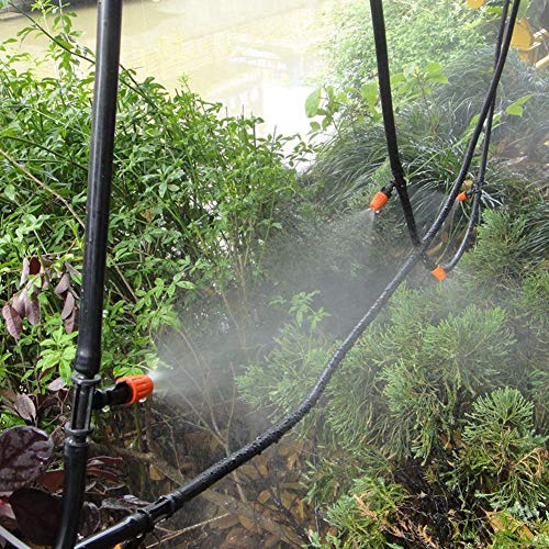 Irrigation Kit,Hose Atomizing Nozzle Connector Automatic Spraying Drip Irrigation Watering Kit Adjustable Automatic Micro Garden Irrigation System15m/49.2ft 8/11