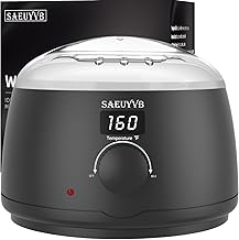 SAEUYVB Professional Digital Wax Warmer with Lid and 16oz Pot for Hair Removal (Black)