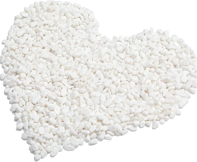 Ksnnrsng 1 kg Small Snow White Pebbles Premium Natural Plant Pot Garden Gravel Natural Stones for Decoration (White 1 kg)