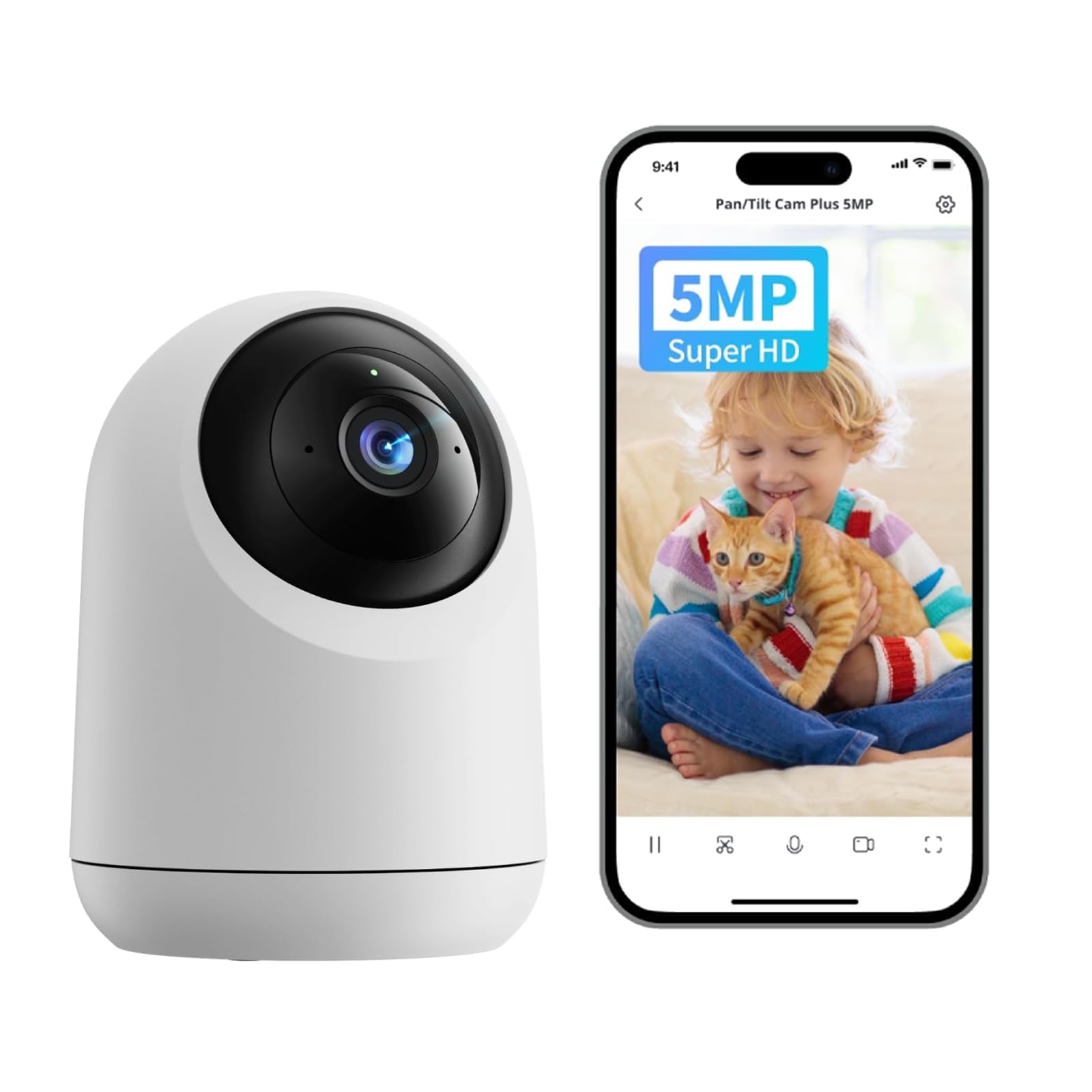 Photo 1 of SwitchBot 3K/5MP Indoor Camera - Pan/Tilt Baby & Pet Monitor, 2.4G Wi-Fi, Night Vision, 2-Way Audio, 360° Tracking, Privacy Mode, Alexa, Cloud & SD Storage.
