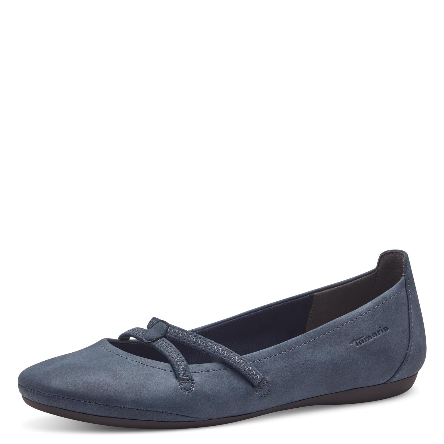 Tamaris Women's ballerina with strap flat blue 4 UK