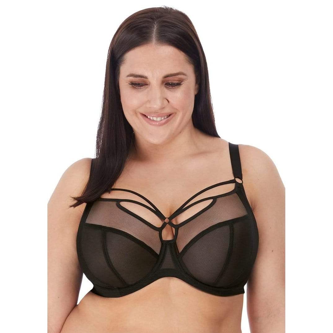 ElomiWomen's Sachi Plunge Bra: Striking Design with On-Trend Strap Detailing. Low Front Plunge, Cotton Lined Panels DD+ Bras