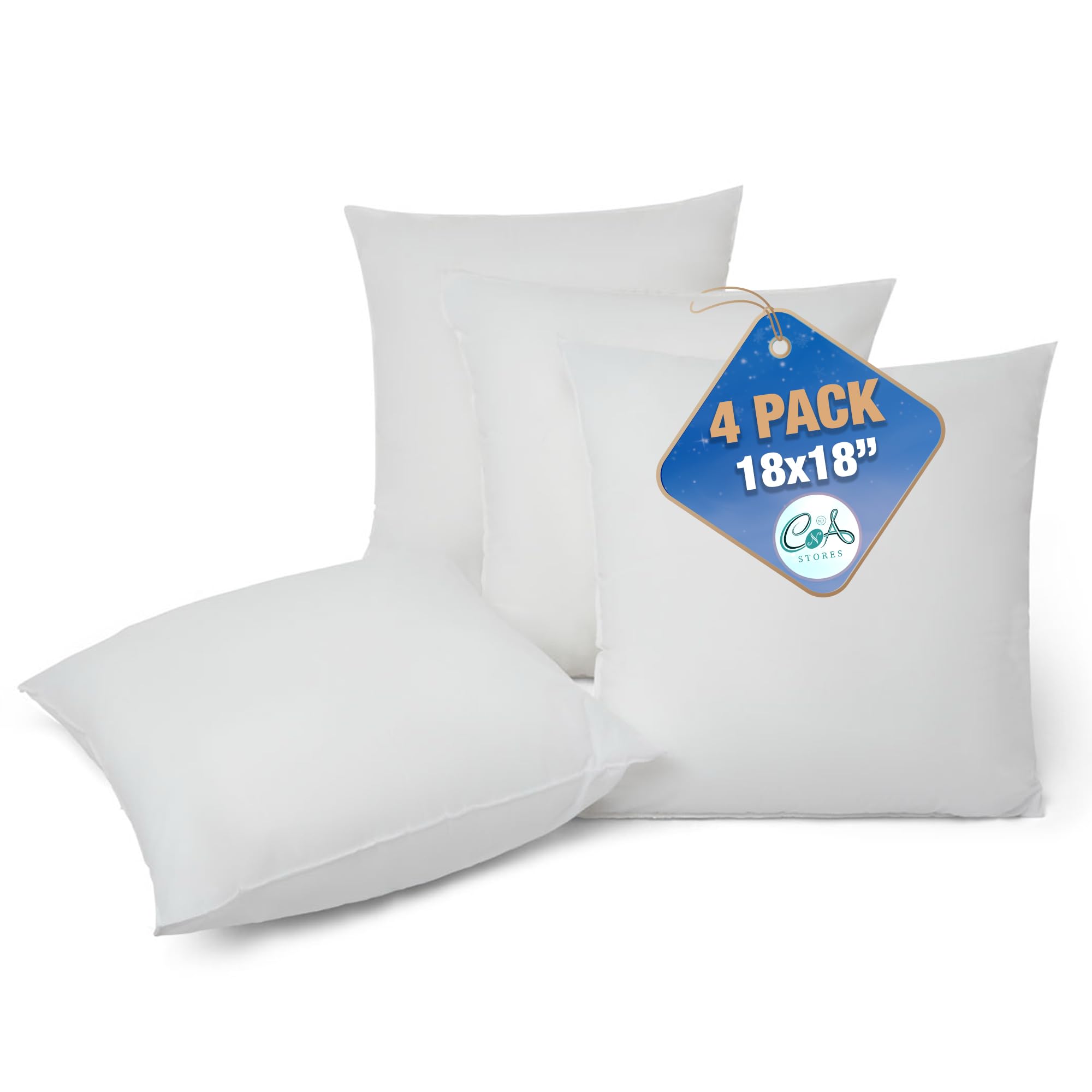 Cna Stores White Over Filled Cushion Inserts 18X18 Inches Inner Pads Bounce Back Hollowfibre Scatters Cushion Inserts 45Cm X 45Cm Pack Of 4