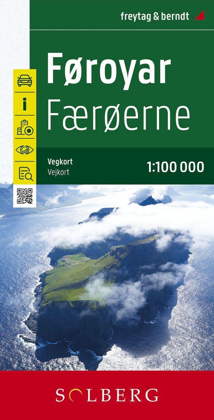 Faroe Islands - Føroyar, street map: Wegenkaart Schaal 1 : 100.000 (F&B Wegenkaarten)