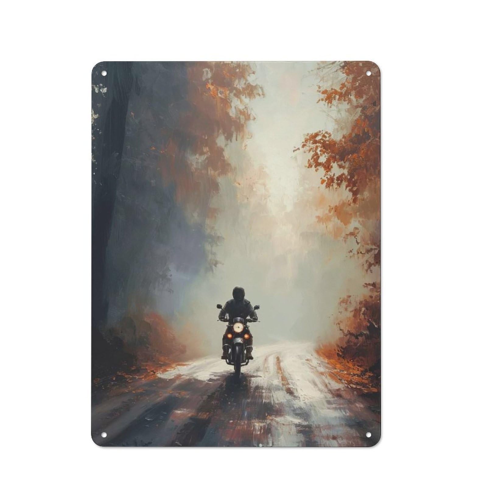 Tin Wall Plaque 40x30cm with Leafy Ride for Workshop Wall, Suited to Makers And DIY Enthusiasts