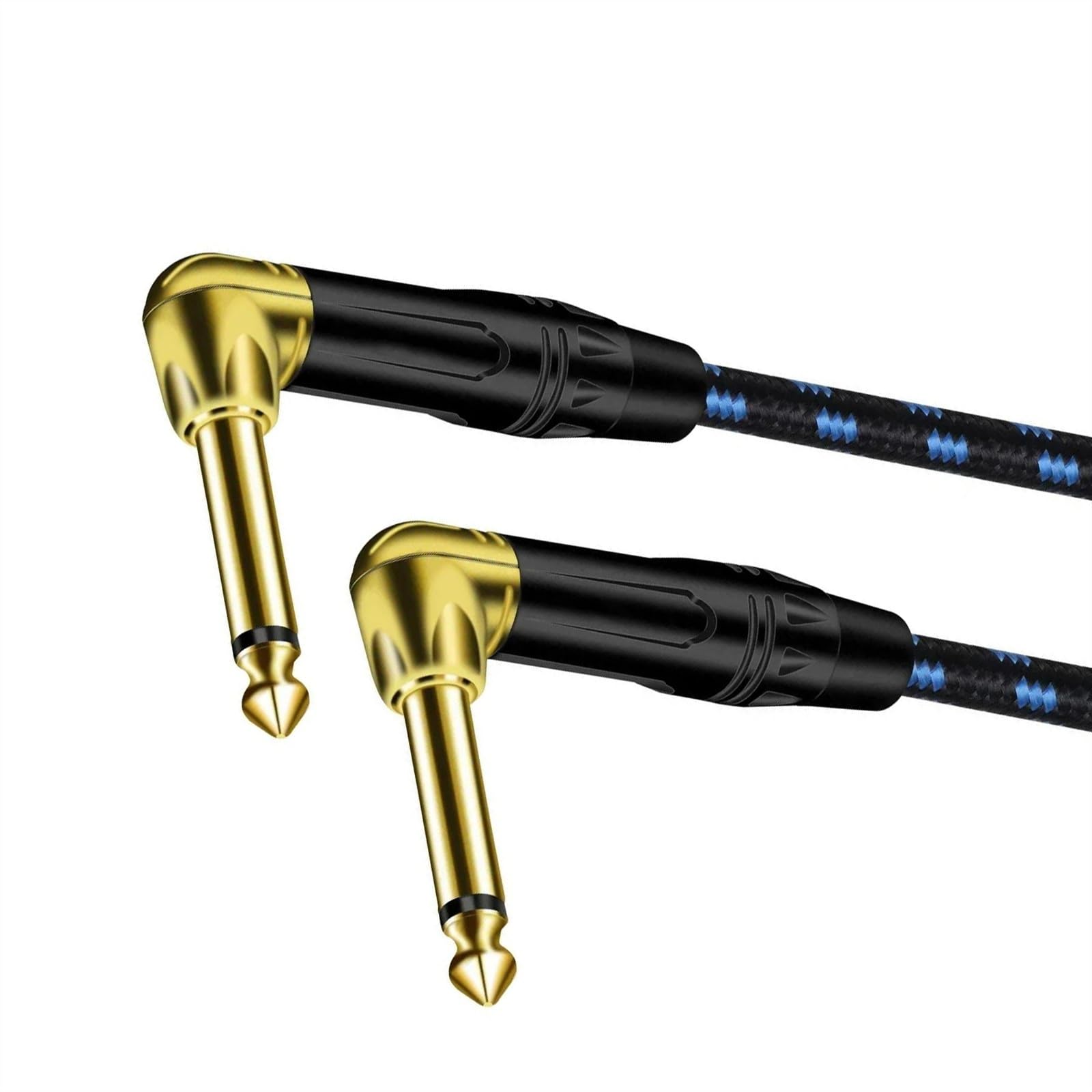 1/4-calowy Kabel Instrumentalny Z Podwójnym Kątem Prostym Profesjonalne Kable Do Basu I Wzmacniacza Gitarowego O Niskim Poziomie Szumów Kabel do Instrumentów Gitarowych (Color : 01, Size : 10M)