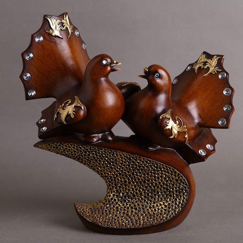 Petit oiseau statue en résine pour étagère et bureau