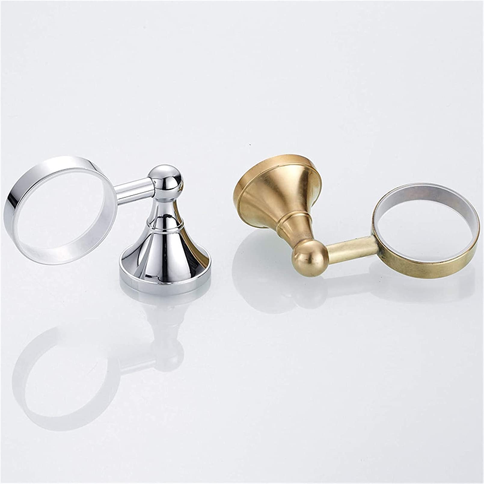 Portavasos para cepillos de Dientes， Soporte Moderno for Cepillo de Dientes Plateado Brillante con Taza de cerámica, Accesorios de baño de latón for Montaje en Pared, perforación(Bronze)