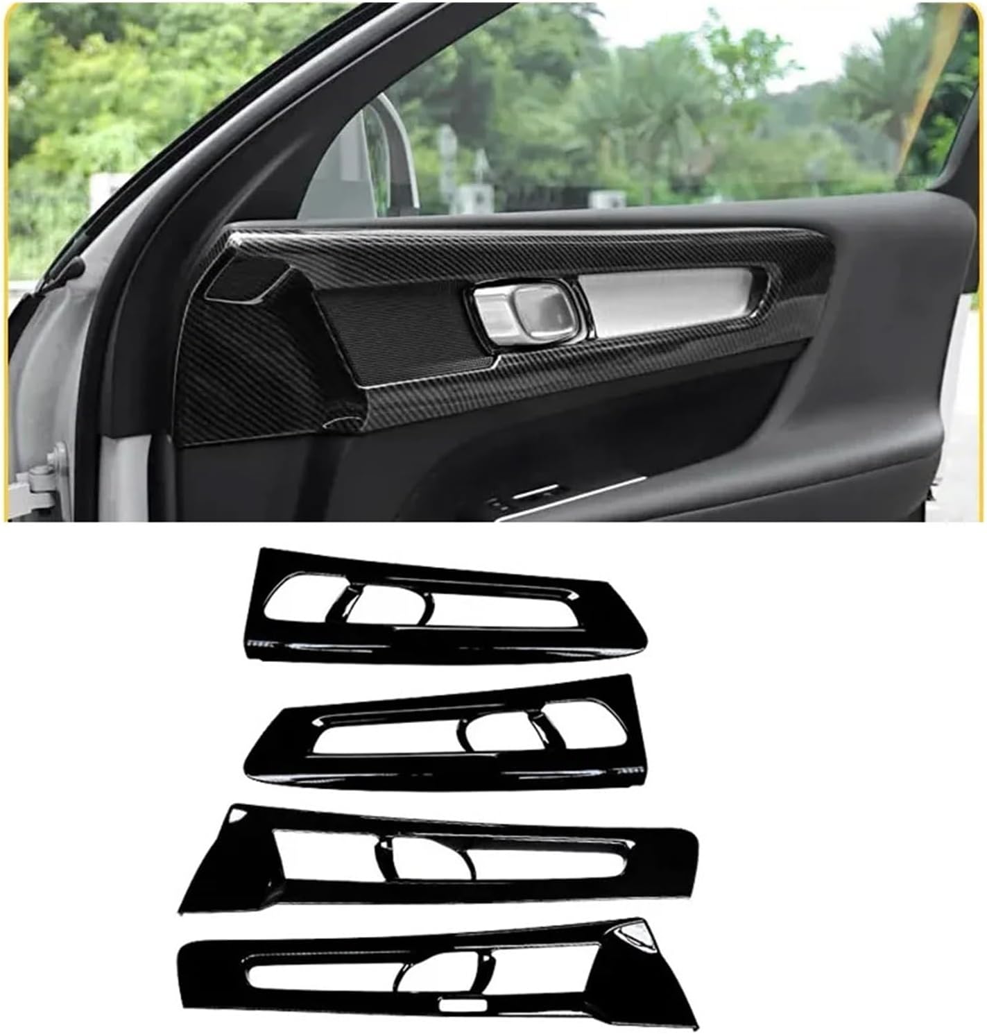Compatible with Volvo XC40 C40 Ex40 Door Decoration Silver Black Glossy Car Accessories Stickers(Silvery)