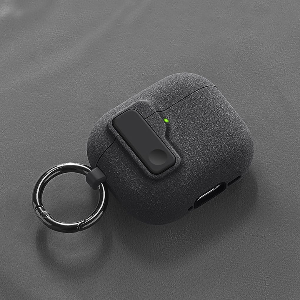 Headphone Cases Easy Open Pushbutton Compatible Safe Lock Shockproof Protective Cover with Keychain for AirPods Pro 3