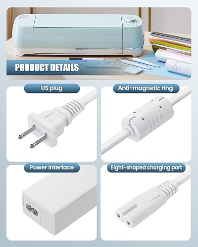 Miniatura 2 de Cable de alimentación de repuesto de 18 V para máquina de corte Cricut Maker y Cricut Explore Air 2, mini Cake Explore One Create Cricut Maker