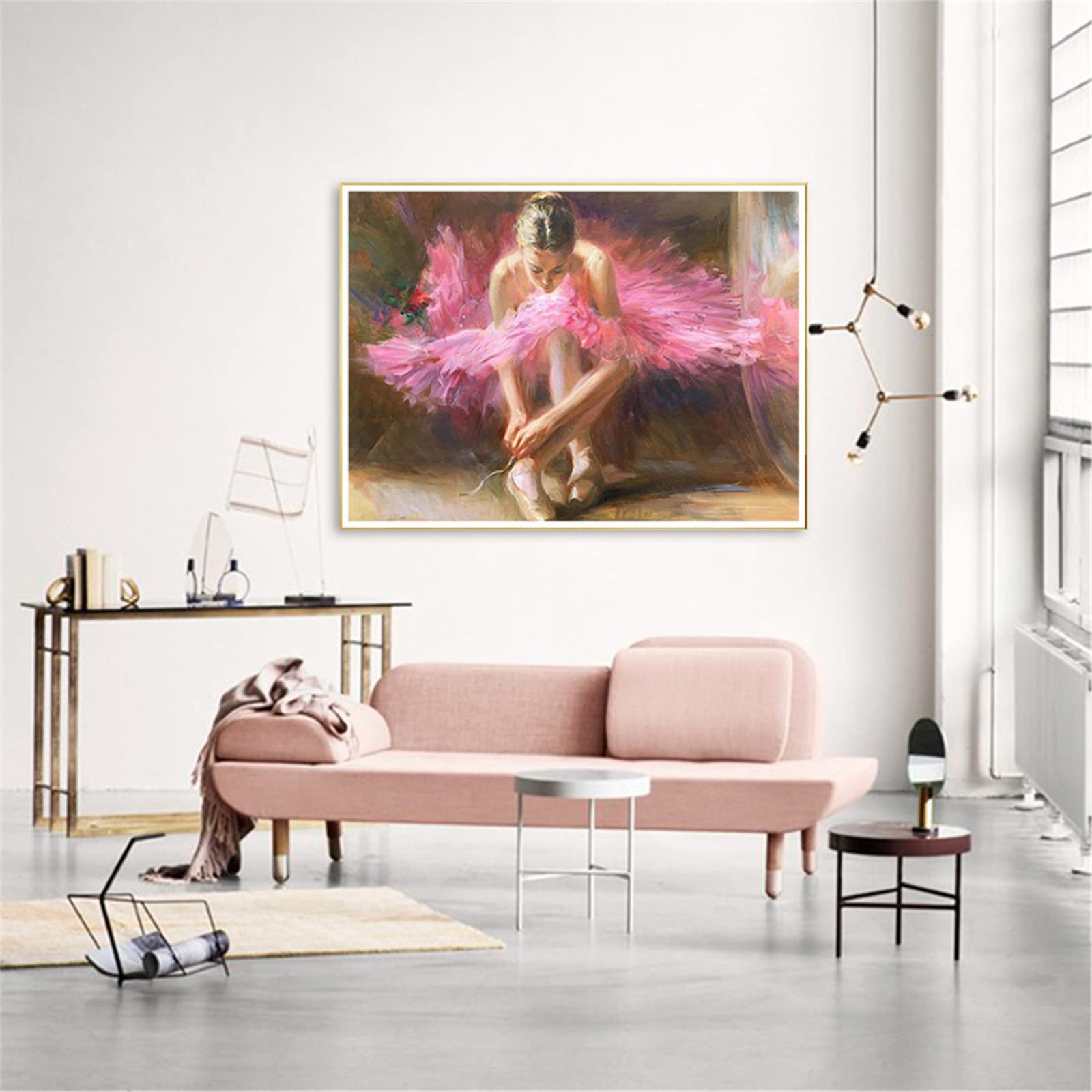 Zariocy 5D Diamond Painting Ragazza Danzante, Pittura Diamante Kit Balletto Tondo Da Ricamo Artigianale Per Pittura Con Strass Artigianato Per La Decorazione Della Parete Di Casa 30x40 Cm