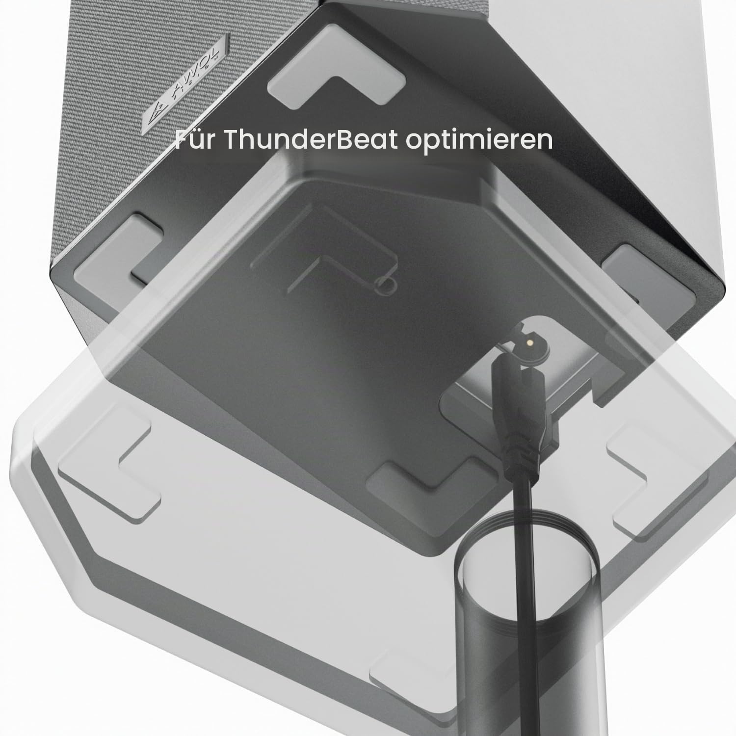 AWOL VISION ThunderBeat 5.5.2 Bodenständer 2er-Pack – Spezielle höhenverstellbare Lautsprecherständer für 5.5.2-Surround-Systeme, stabile Basis & maßgefertigtes Design (max. 4 kg Belastung)