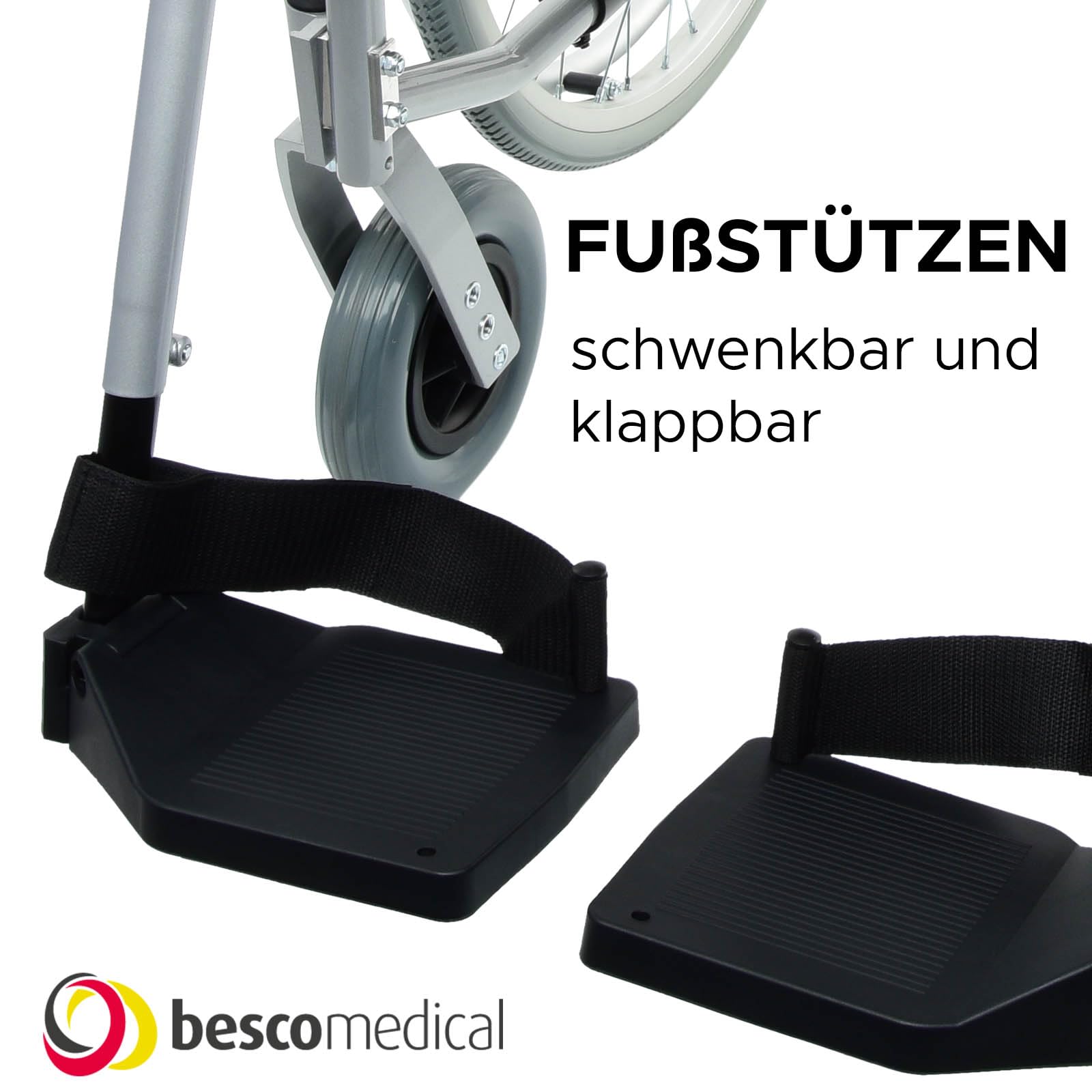 Leichtgewicht Rollstuhl PRIMUS ML 2.0 - Sitzbreite 38 cm - bis 130 kg | Faltbarer Transportrollstuhl mit Trommelbremse - Reise-Rollstuhl mit Steckachsensystem - Fußstützen & Armlehnen klappbar