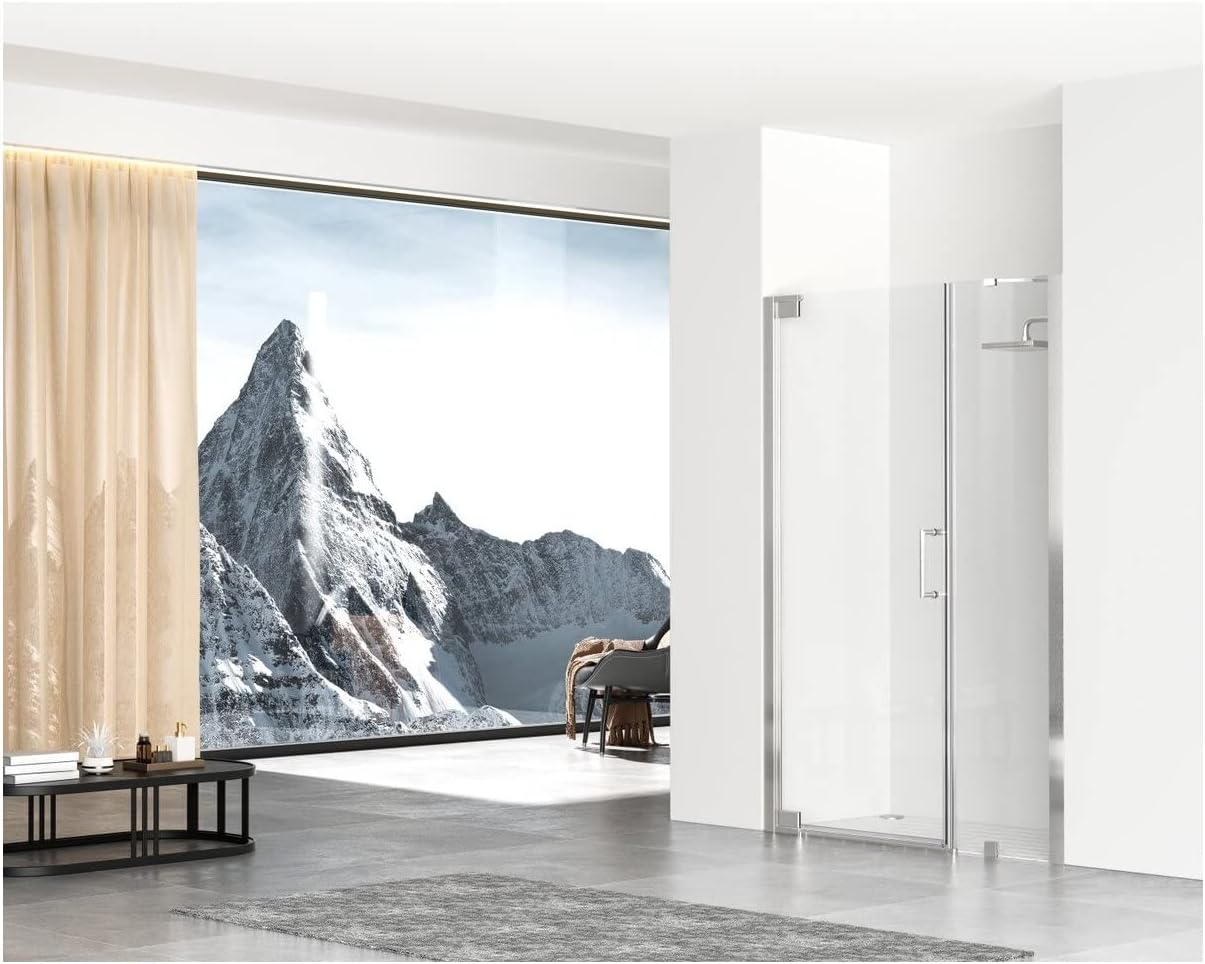 Elegant Kitchen and Bath Carson 48x72 Aluminum Shower Door in Nickel