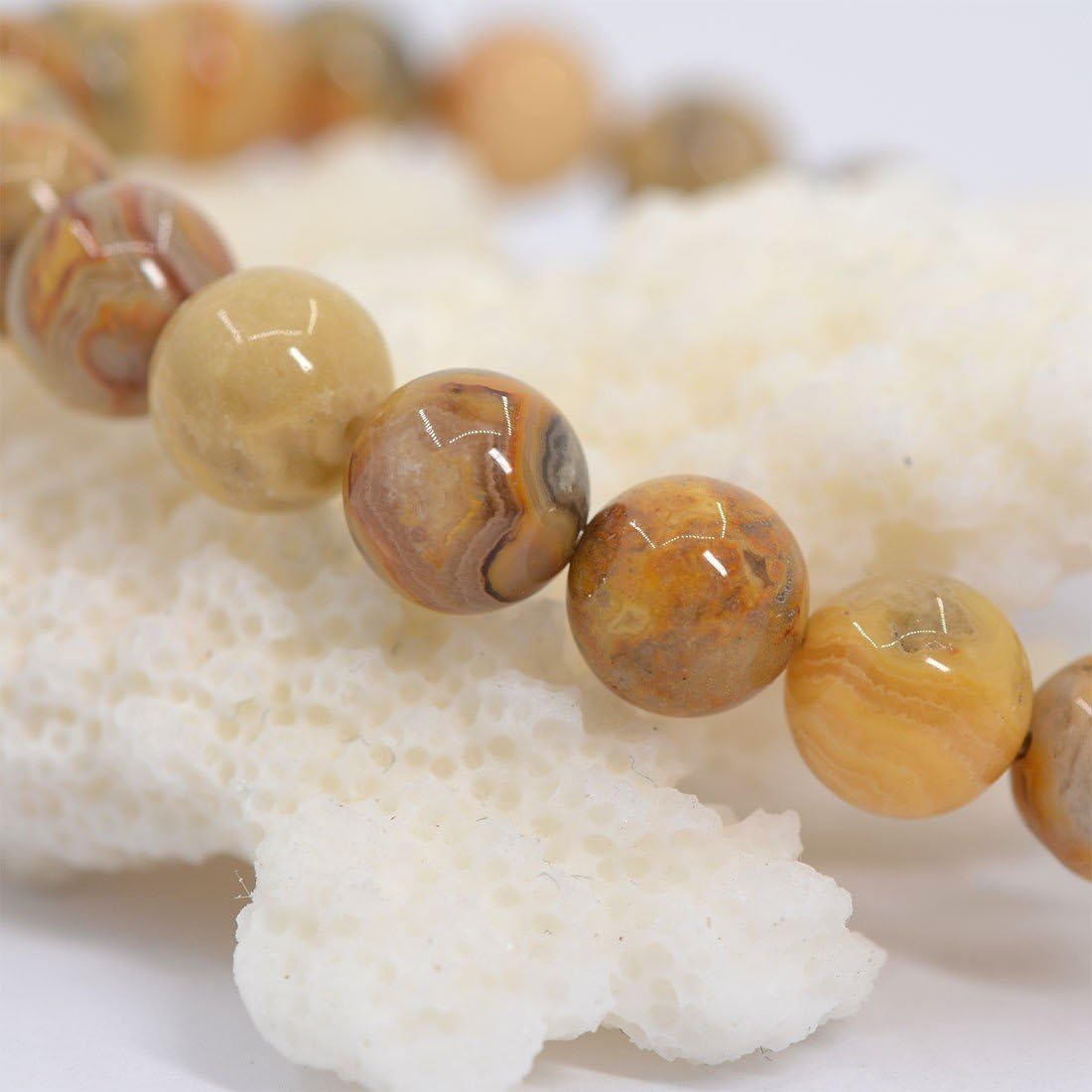 Justinstones 8mm Round Beads Stretch Bracelet 7 Inch Unisex - Image 3