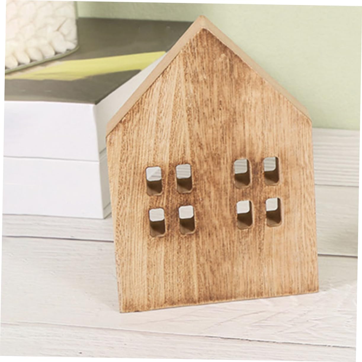 2pcs Decor Mini House Ornament Rustic Home Decor for Kitchen Table Christmas Decorative Prop