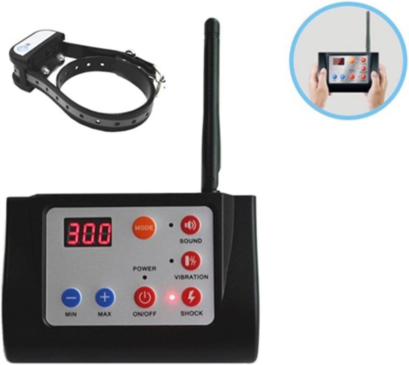 Clôture pour Chien sans Fil 2 en 1 avec Collier de Dressage Système de clôture électrique pour Animaux de Compagnie Rechargeable Convient pour l'intérieur et l'extérieur Convientpour2chiens