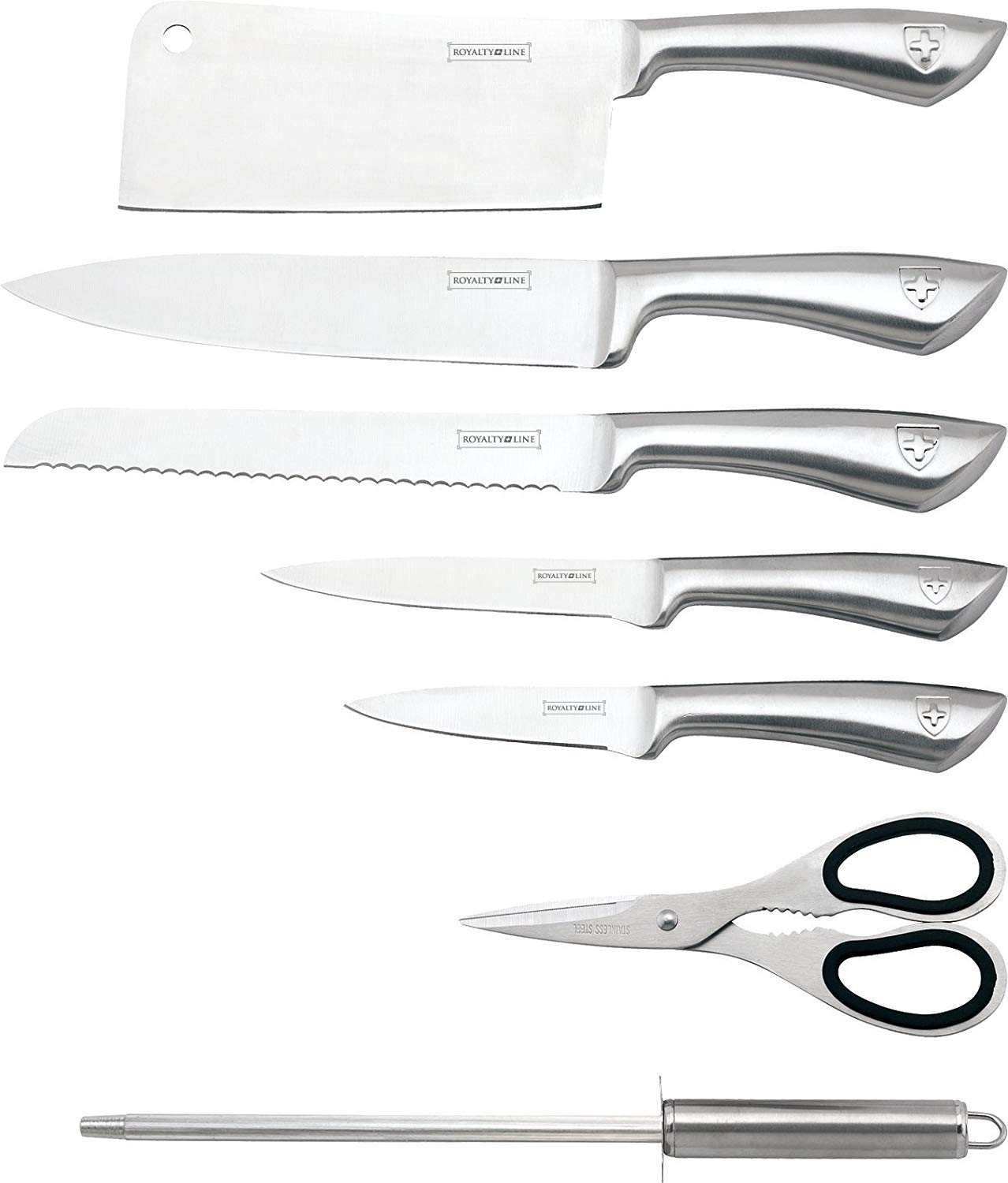 RL-KSS600 - Set di 8 coltelli professionali in acciaio INOX, colore: Argento