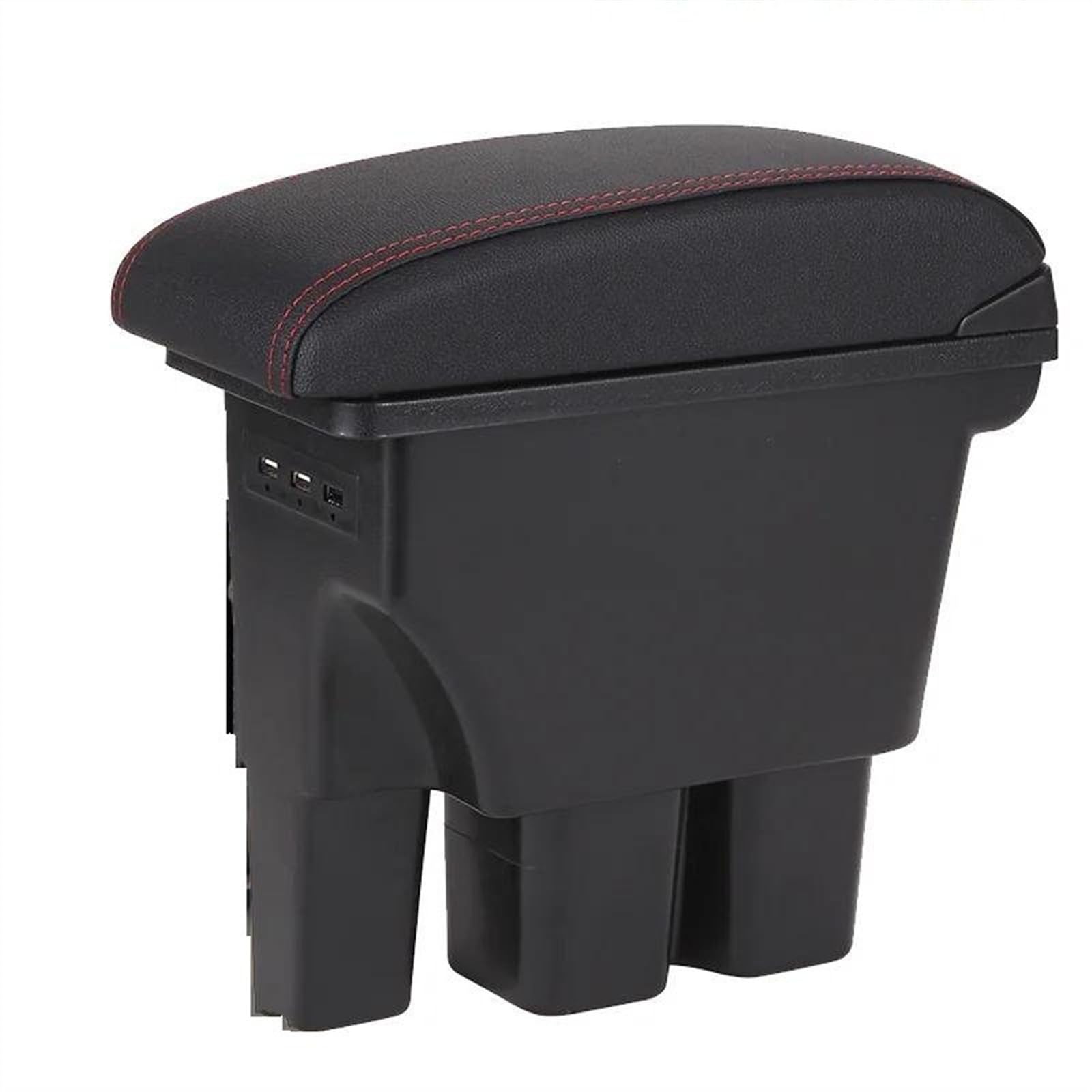 NOHEEU Car Armrest Box 2018-2022 Retrofit Parts Storage Interior Details Accessories For Jimny JB74(A1 Black red leather)