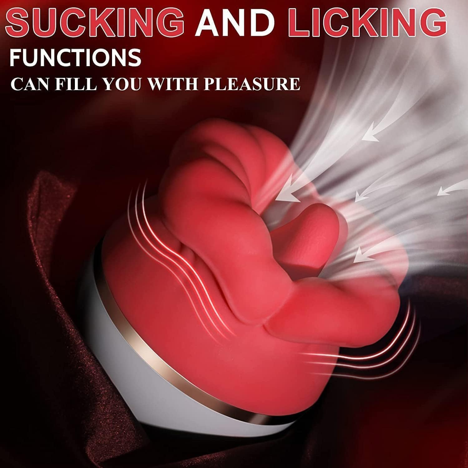 IOCCIOBB Big Mouth Rose Sex Toy, Sucking Licking Vibrator with 3 Sucking 5 Licking Vibrations Magnetic Charging Nipple Clitoris Adult Toys for Female Couples Beginners