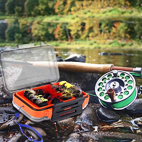 Fly Fishing Flies Kit, 36/78Pcs Fly Fishing Lures, Fly Fishing Dry Flies Wet Flies Assortment Kit with Waterproof Fly Box for Trout Fishing