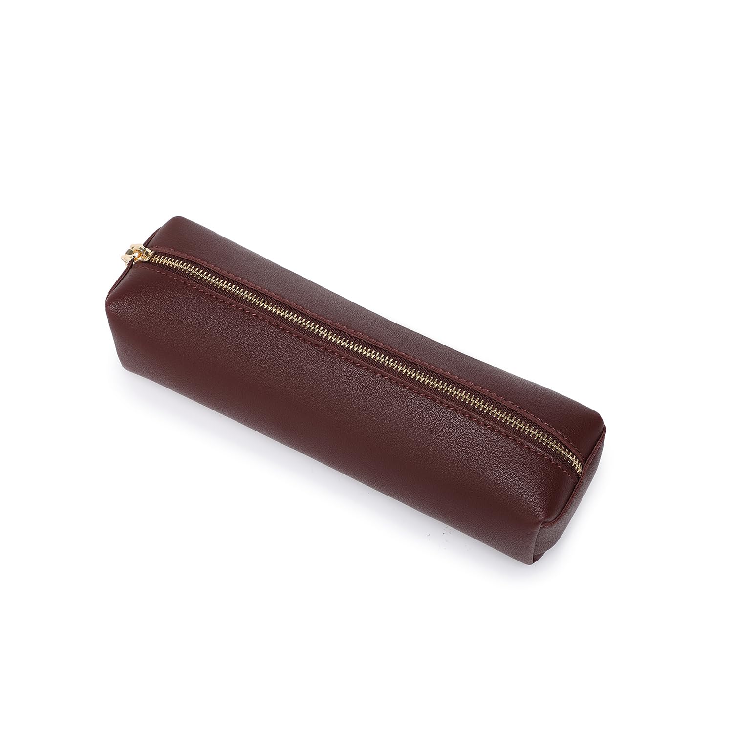 YONBEN Student Color Pencil Faux Leather Case Bag Storage Cosmetic For School (Burgundy) — image 1