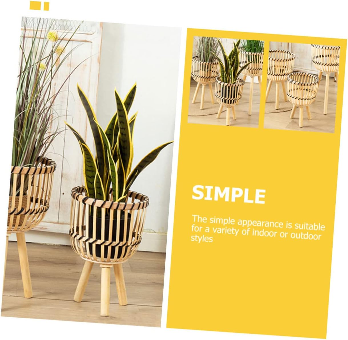 Wooden Plant Pot Holder Hanging Flower Pot Stand Plants Rack Stand Decorative