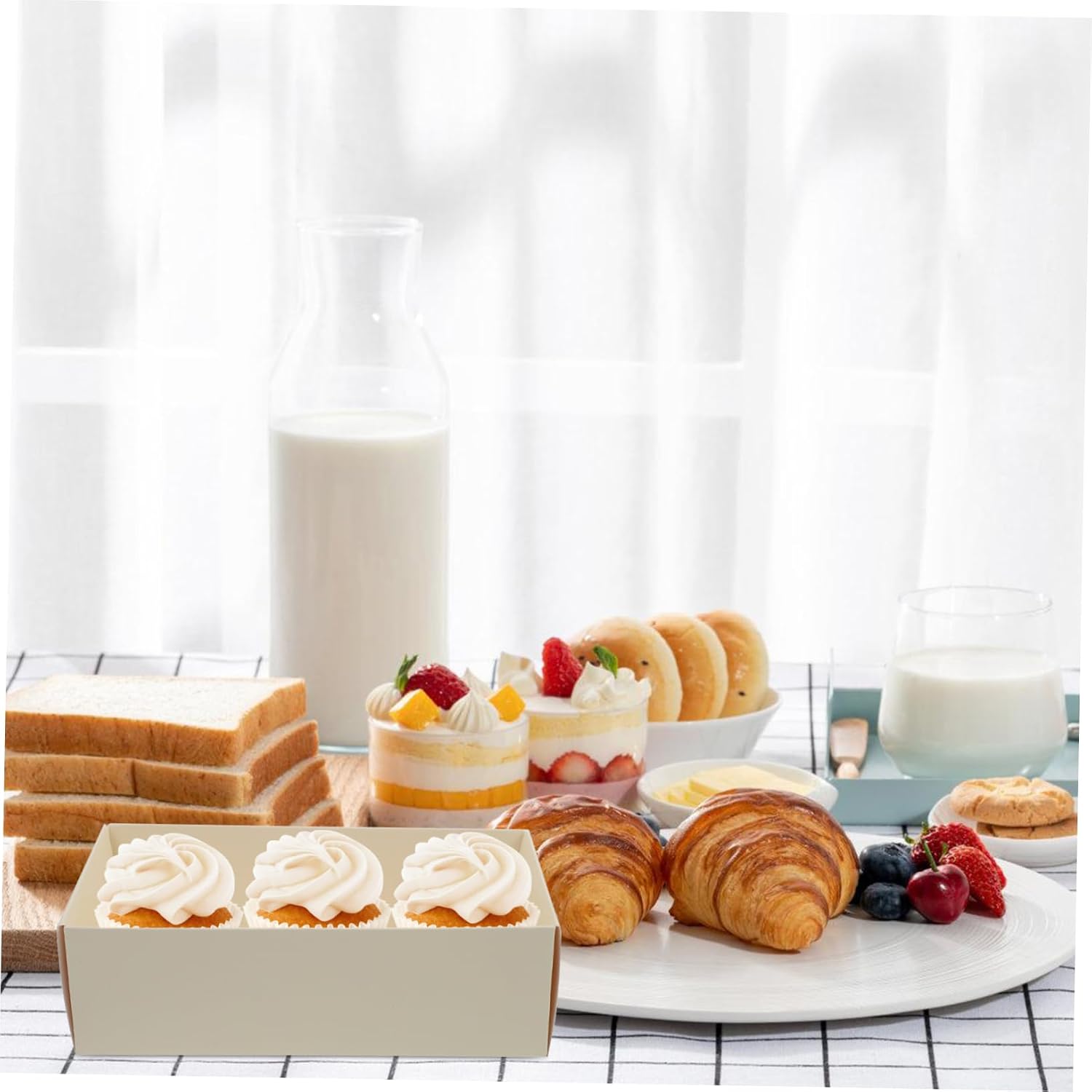 BIUDECO 5pcs PET Cake Rolling Packaging Boxes for Dessert Pieces