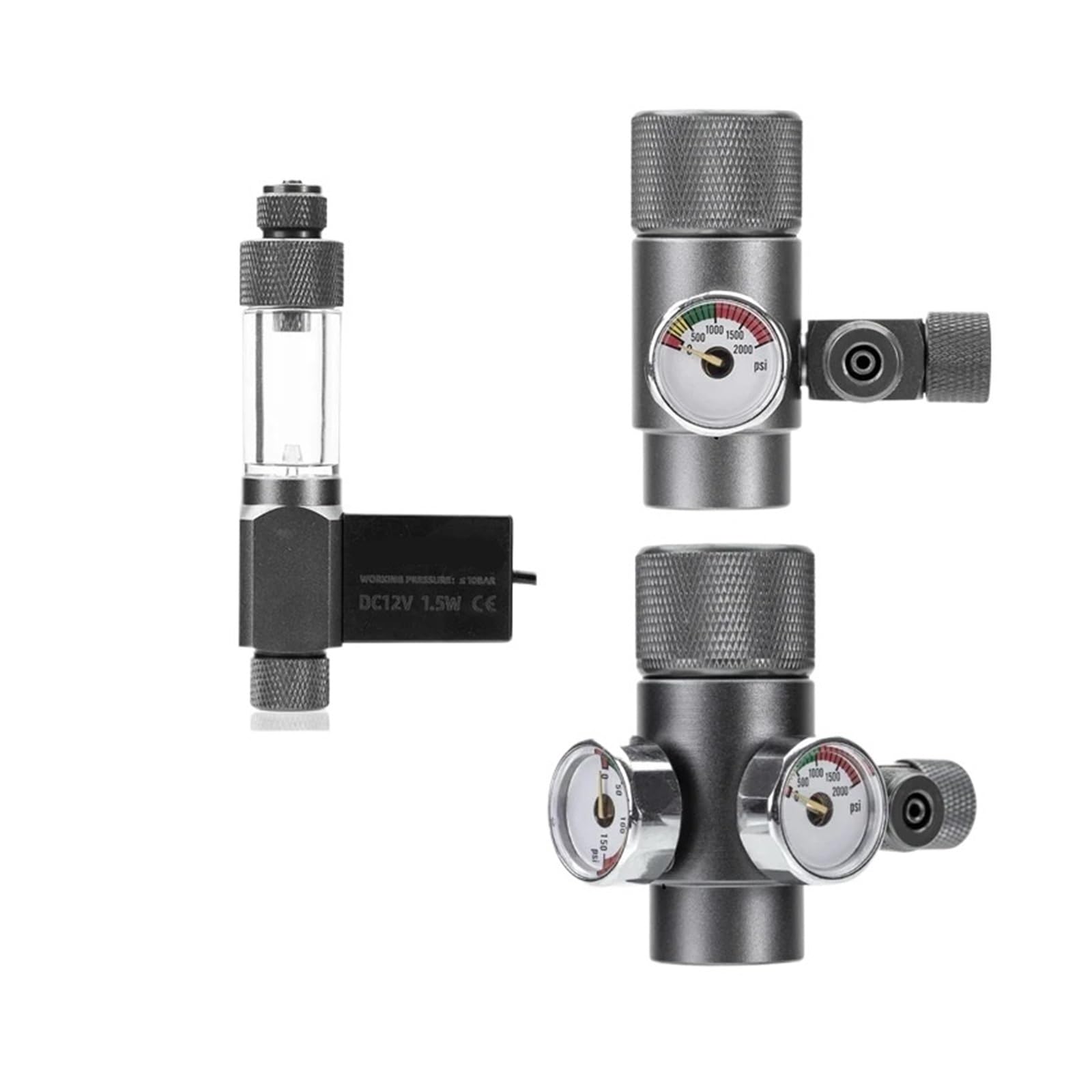 Aquarium Co2 Regulator Mini System Carbon Dioxide Reducer Cylinder Solenoid Valve Accessories Fish Tank Fishbowl Supplies Plants(Yellow)
