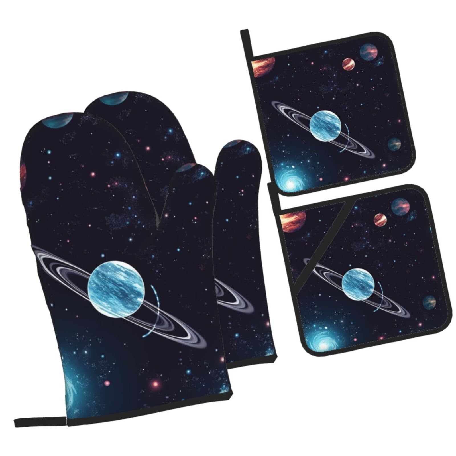Gants de cuisine galaxie premium isolants 500 degrés pour cuisson haute précision