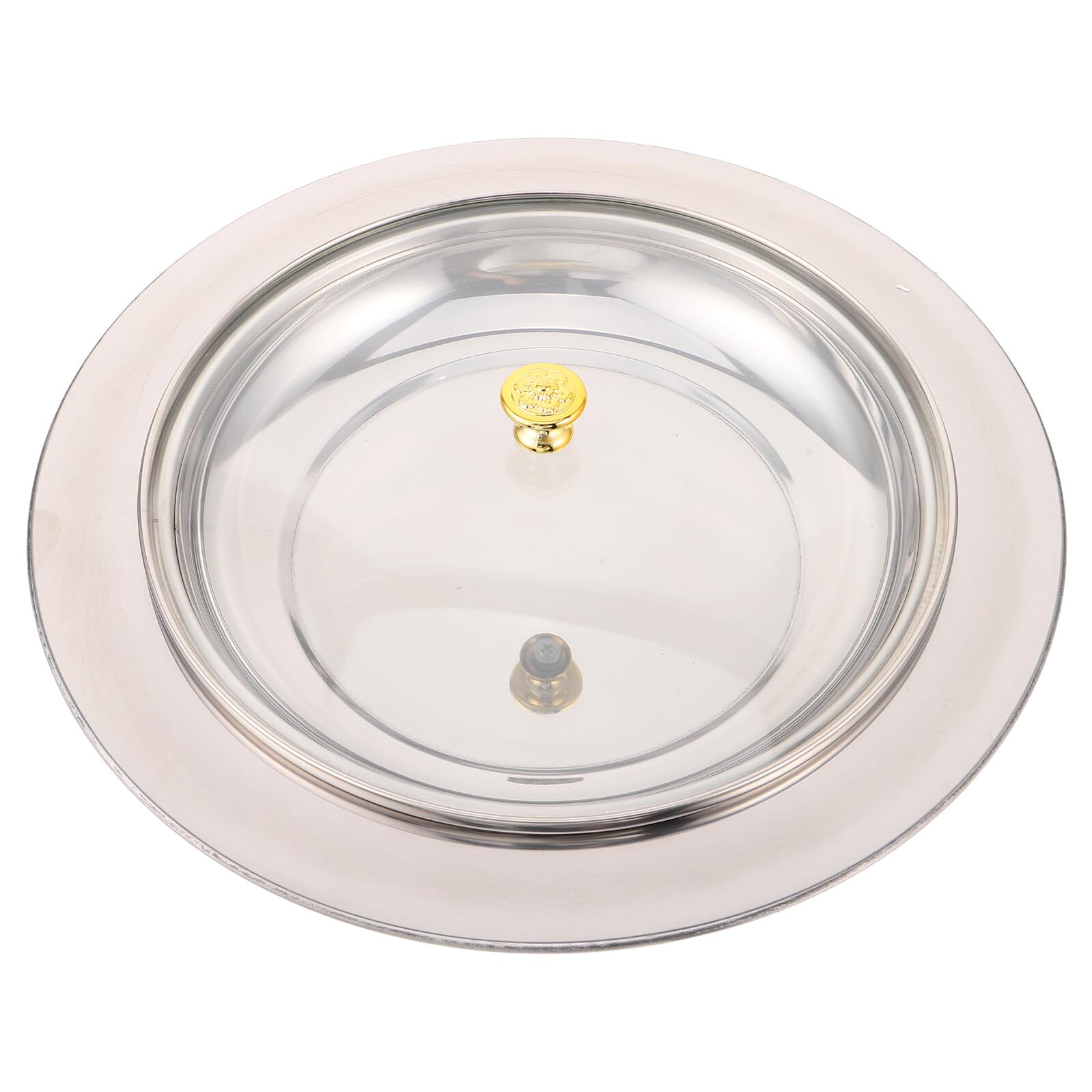 Plateau de communion en acier poli or et verre pour célébration unique
