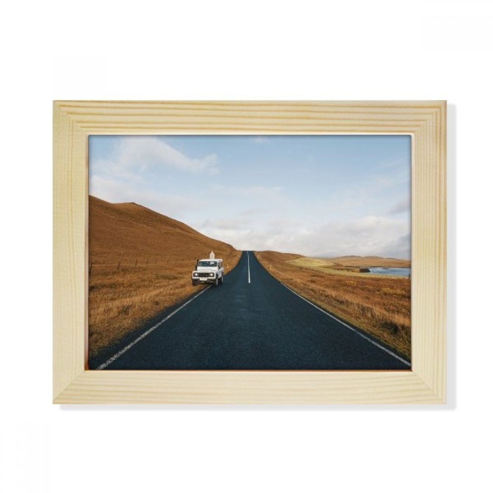 Marco de madera 6x8 pulgadas para eliminar la monotonía del escritorio con arte de otoño