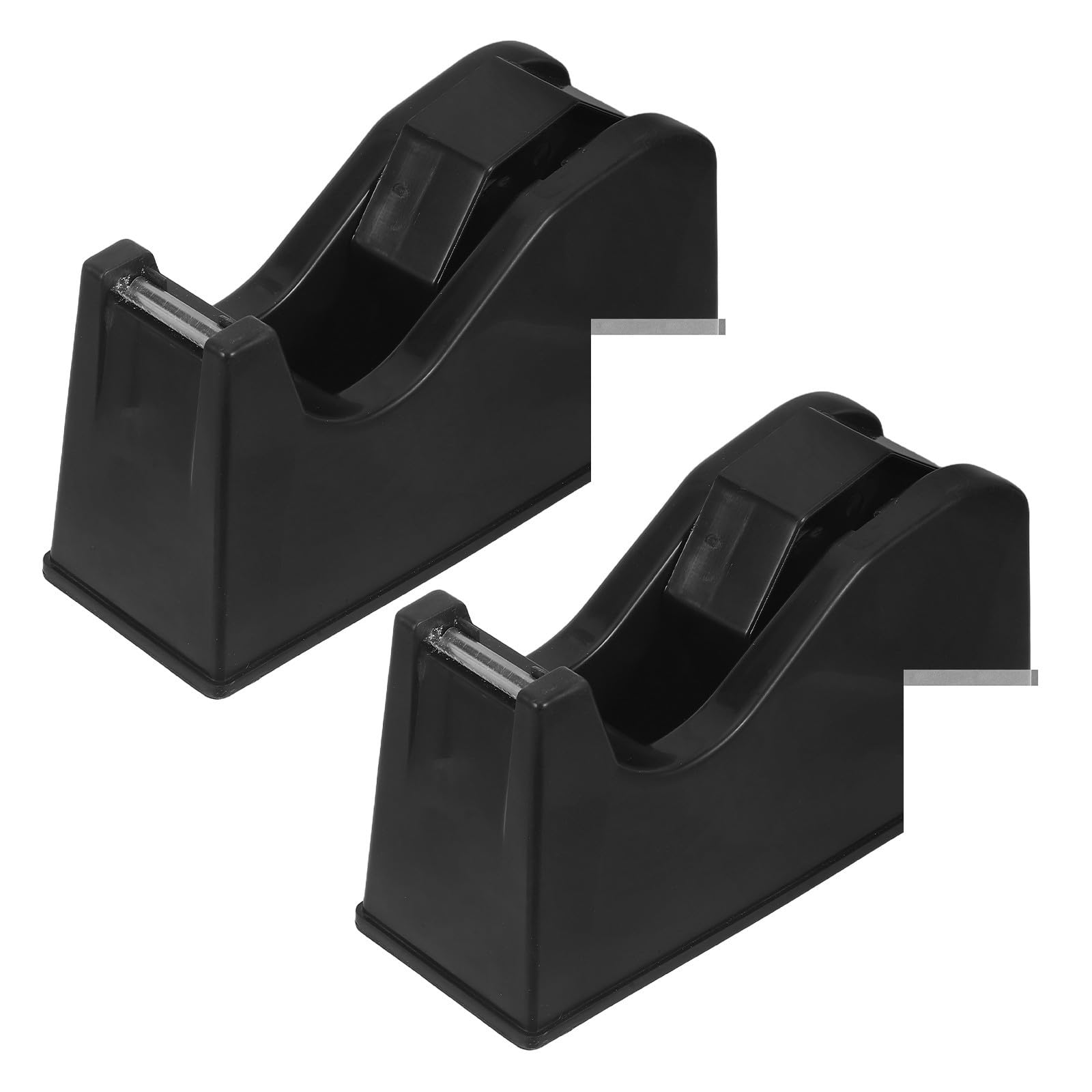 Tofficu Dispenser per Nastro Adesivo Doppio Nero 2 Pezzi con Base Antiscivolo e Taglio Preciso per Scuola e Materiale Creativo