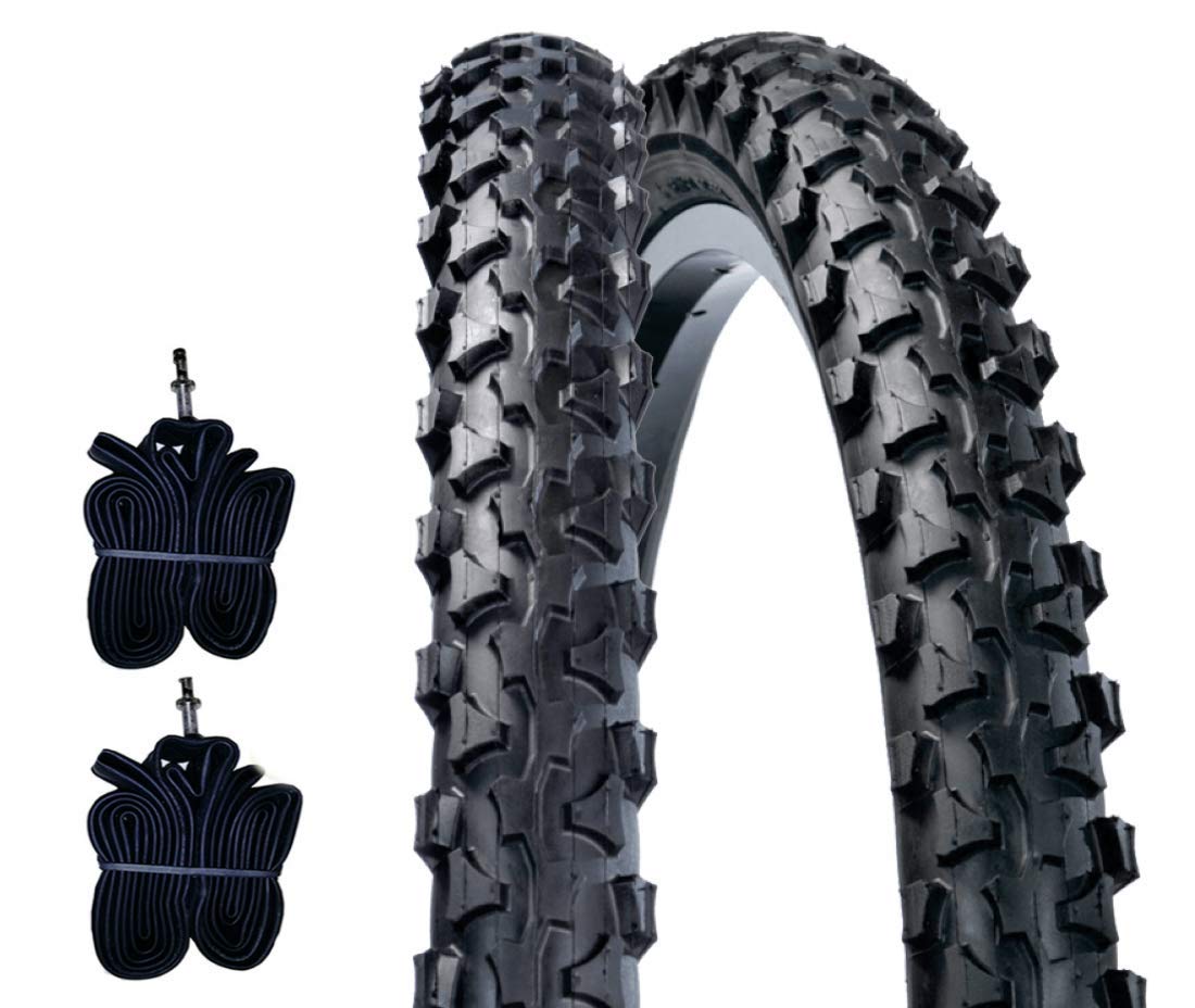 ECOVELO EBA24MAS 2 CAMERE d'Aria + 2 COPERTONI DSI Neri Bici Bicicletta Nero (50-507) 24 x 1.90 MTB Mountain Bike