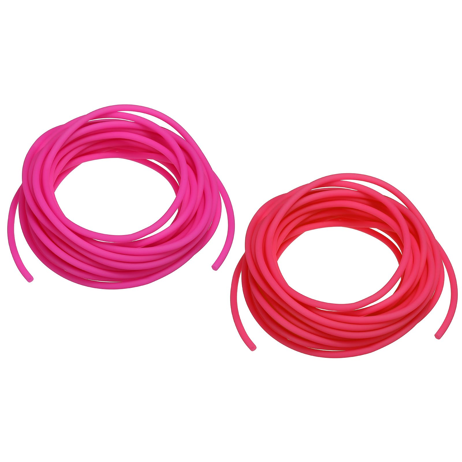 PATIKIL Rubber Cord Tube, 16ft Silicone Hollow Tubing 1/8" OD 1/16" ID for DIY Craft Beading Necklaces Bracelet Dark Pink/Light Pink