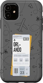 iPhone 11 ORLANDO MCO Boarding Pass Air Flight Ticket City Plane Case