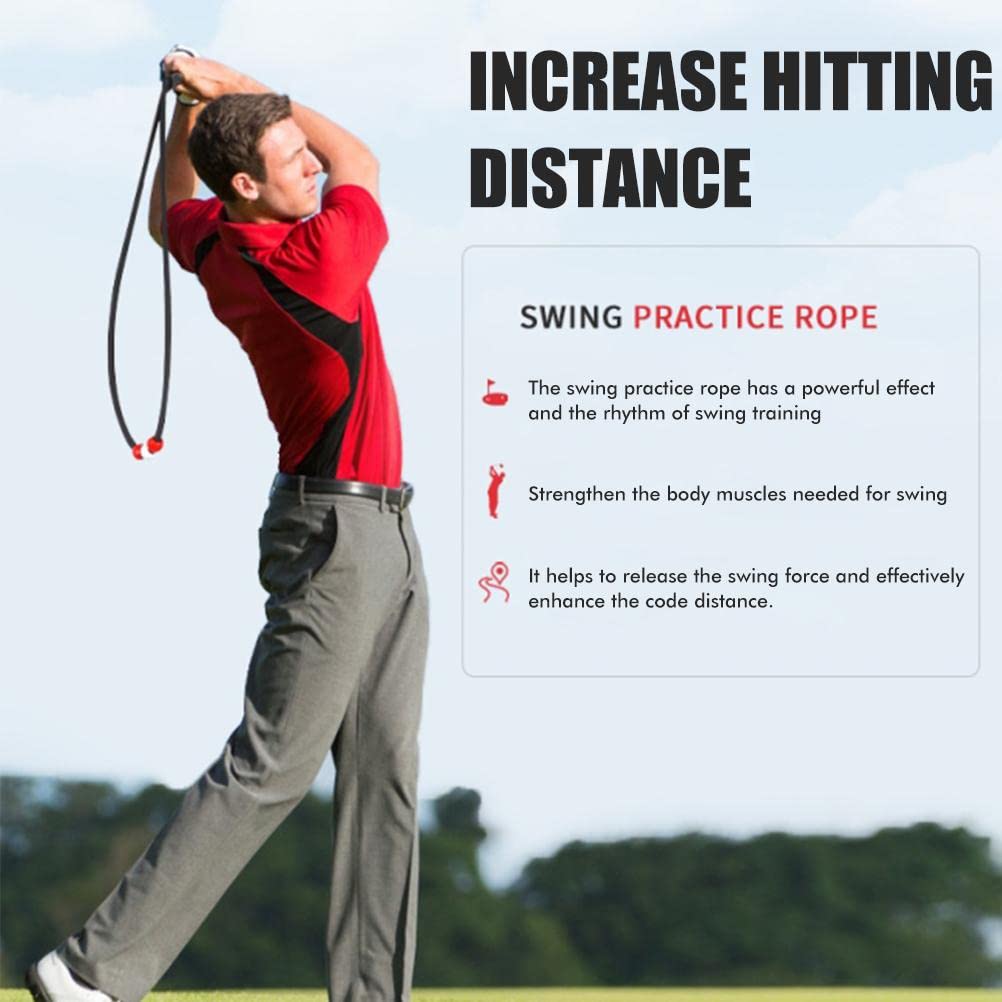 Golf Schwung Training Hilfe Seil, Tragbarer Golfschwung-Trainer Training Einstellbare Griff Golf Haltung Bewegung Korrektur Indoor-Golf-Trainingsgeräte für Golf Club Anfänger