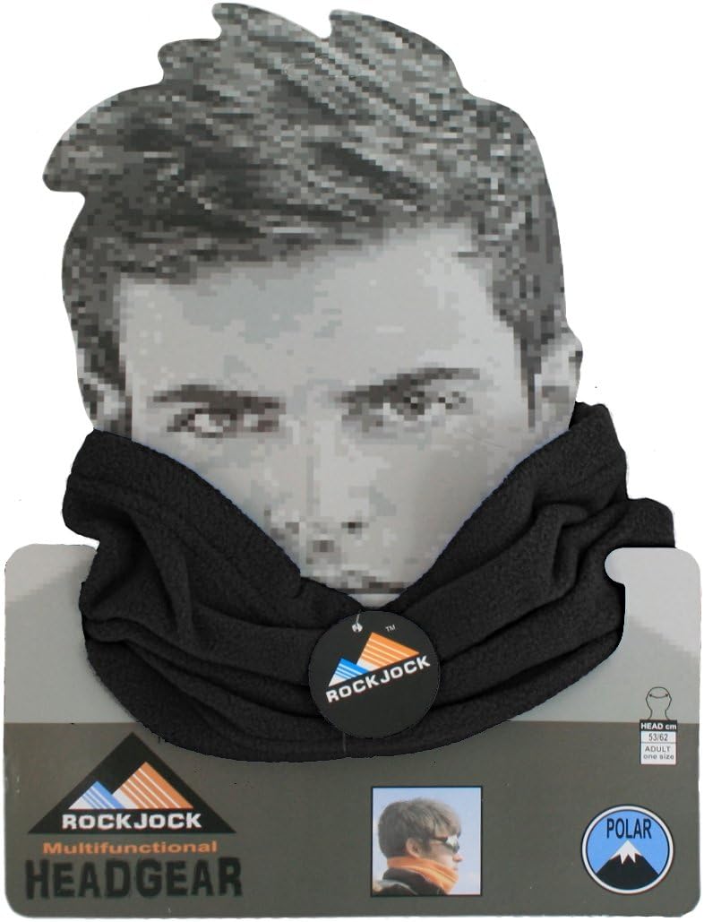 Rockjock Fleece Biker/Hiker/Ski Neck warmer Scarf, Mask or Headband